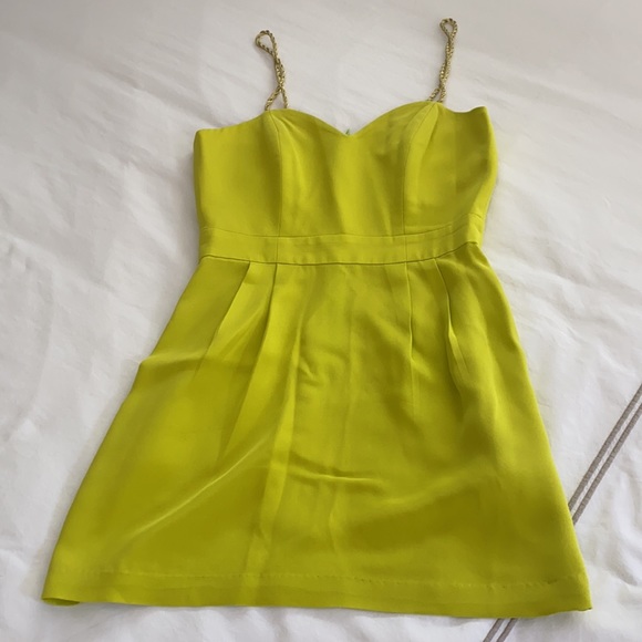 NBD Naven bright lime dress with gold straps XS/S - Picture 2 of 10